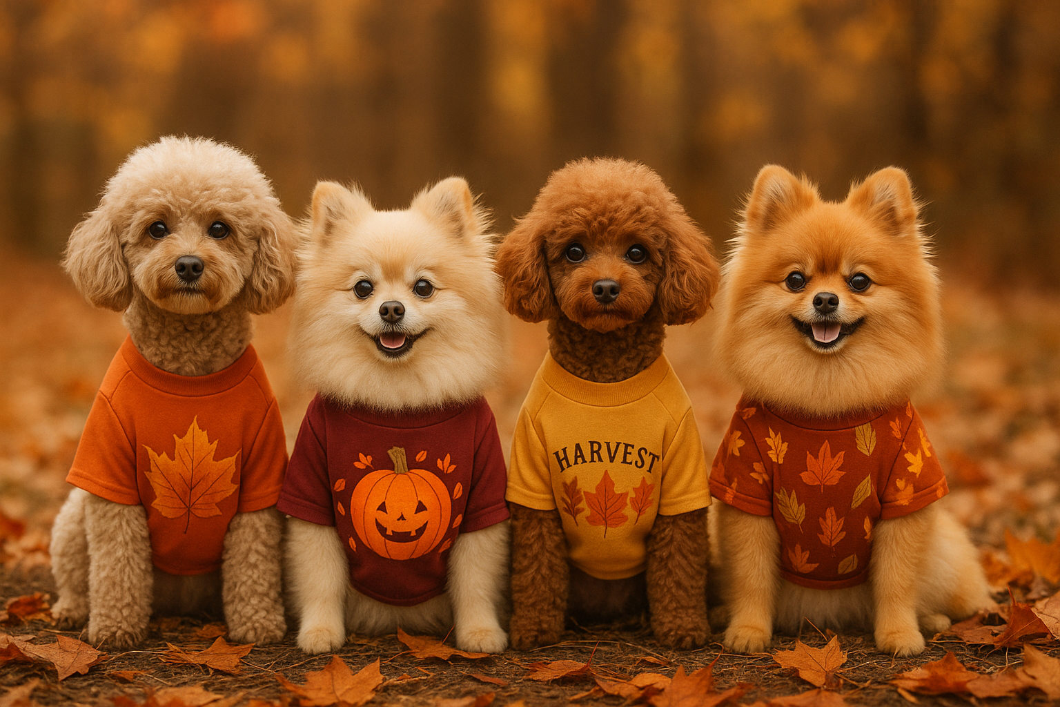 Make it toy poodles and Pomeranians in fall custom shirts